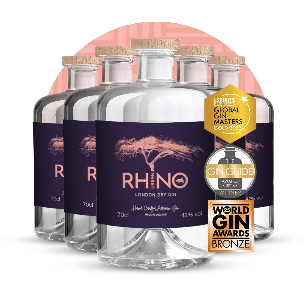 Case of 6 bottles of Urban Rhino Award winning Gin