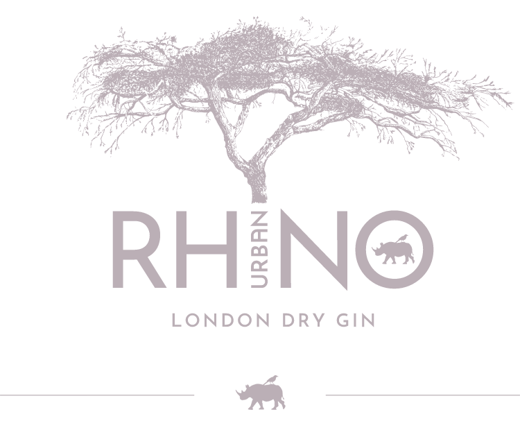 Urban Rhino Dry London Gin Tree Logo - Small Batch Artisan