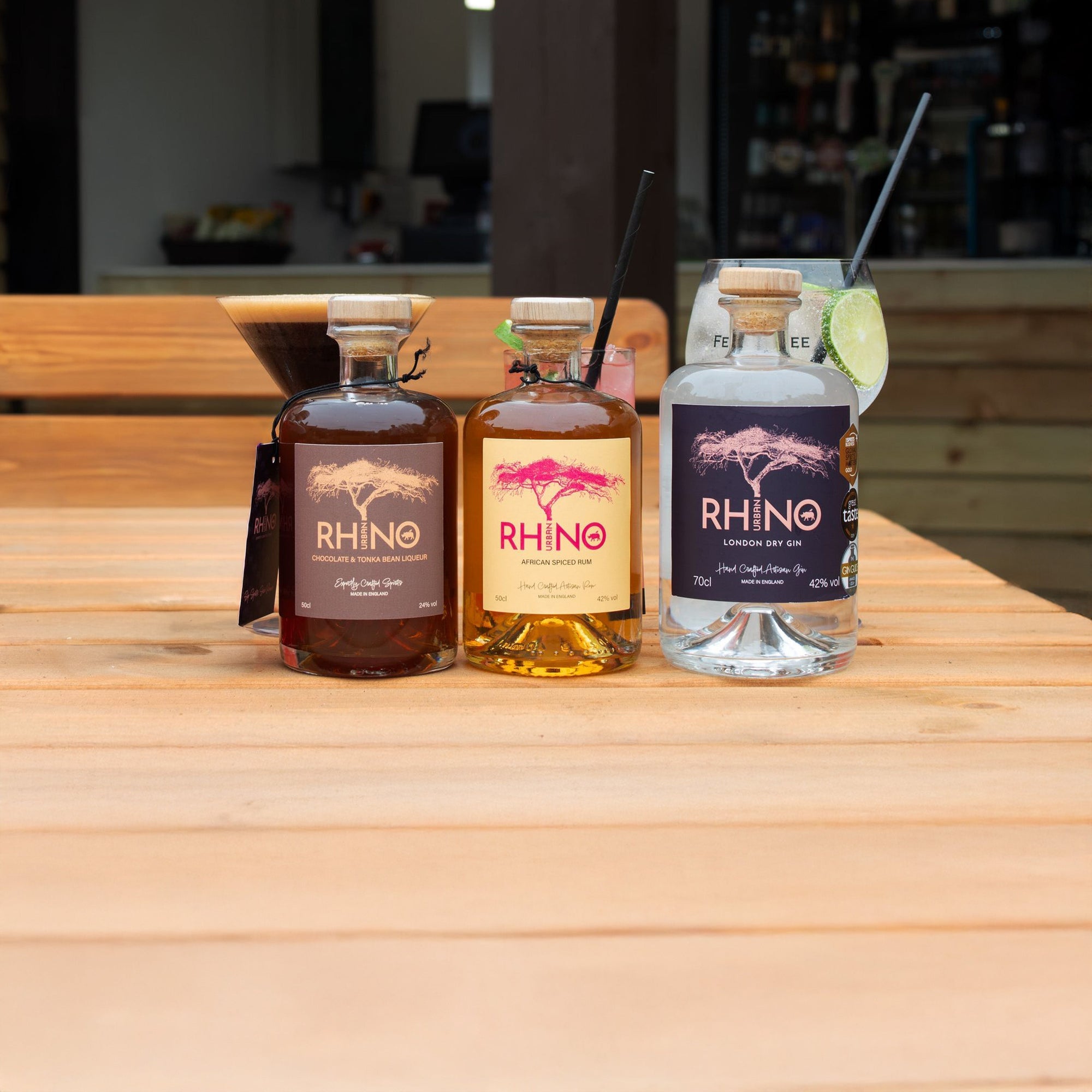Award winning Gin, Rum and Chocolate Liqueur 