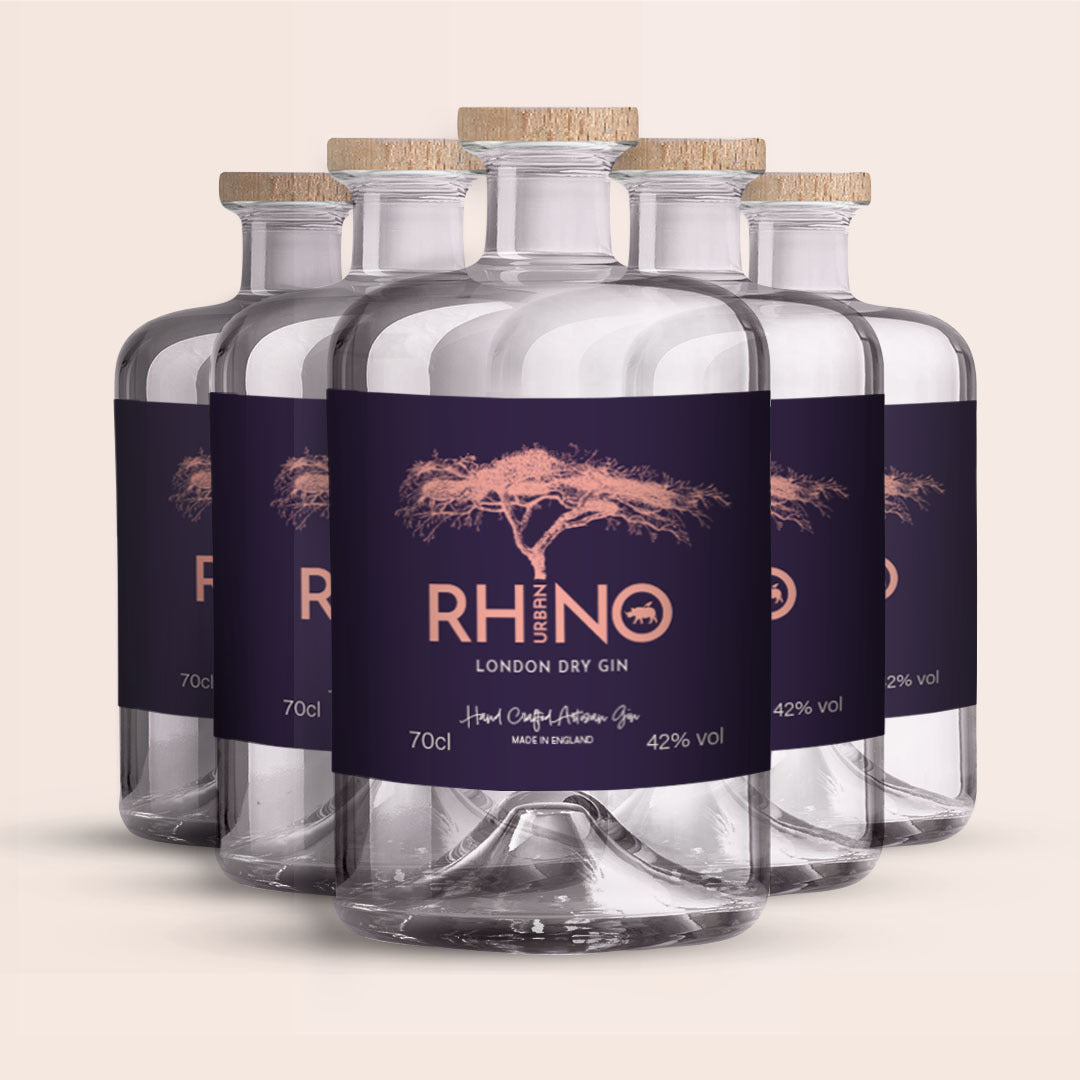 Urban Rhino Hand Crafted Artisan London Dry Gin 70cl case pack