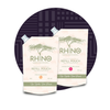 Two Rhino brand refill pouches on a white background