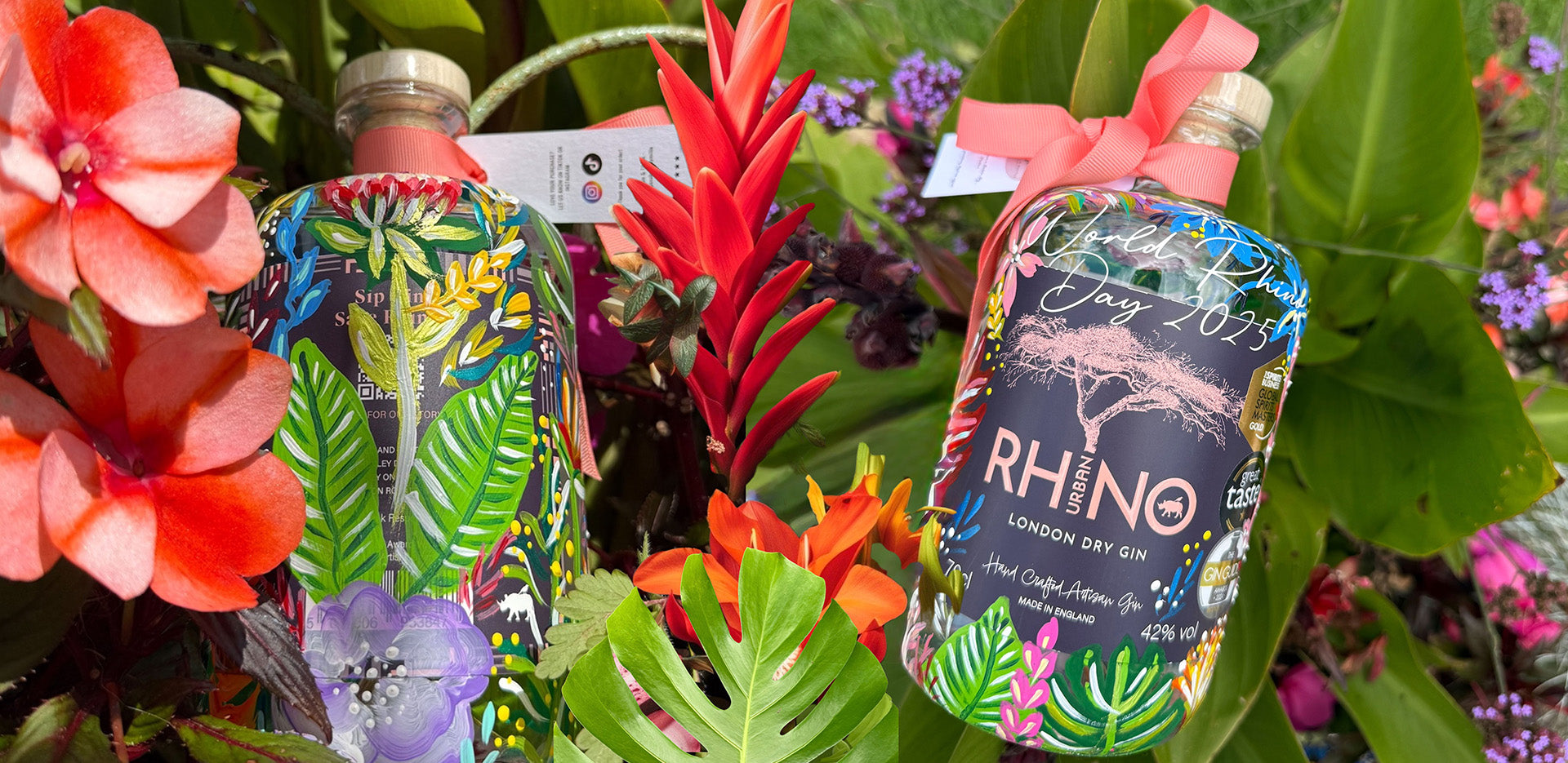Limited Edition Gin bottle supporting world Rhino day
